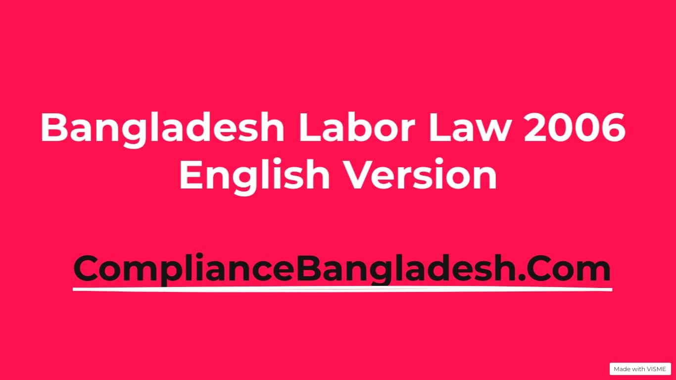 Bangladesh Labor Law 2006 English Version Download