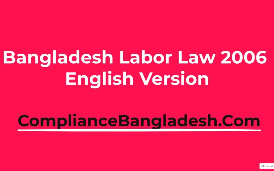 Bangladesh Labor Law 2006 English Version