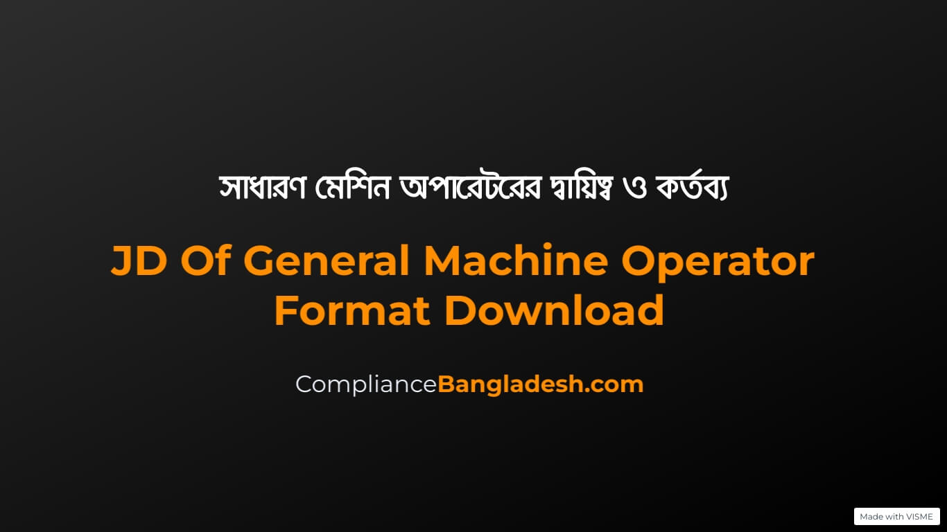 General machine operator job description
