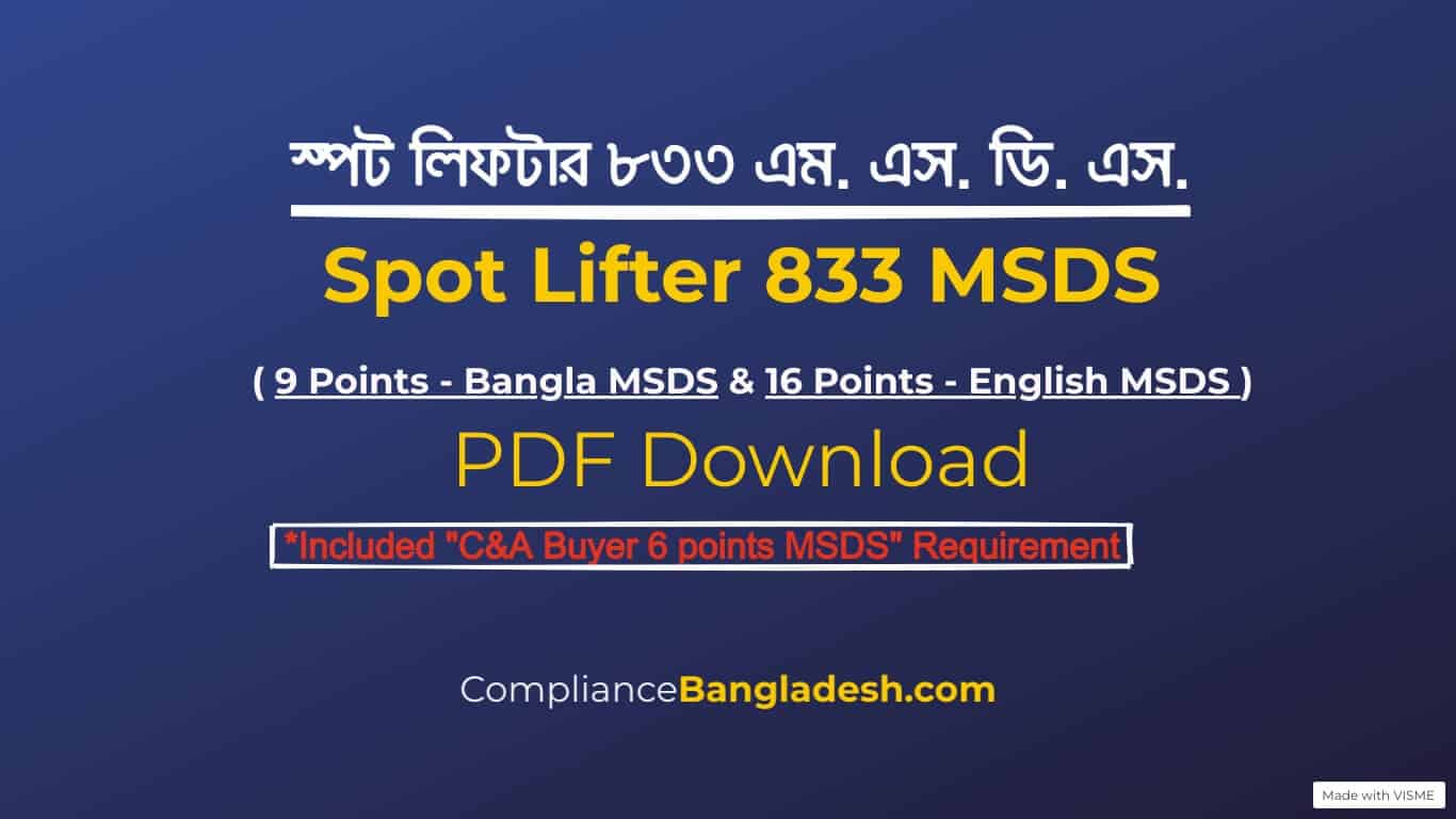 Spot lifter 833 MSDS Download