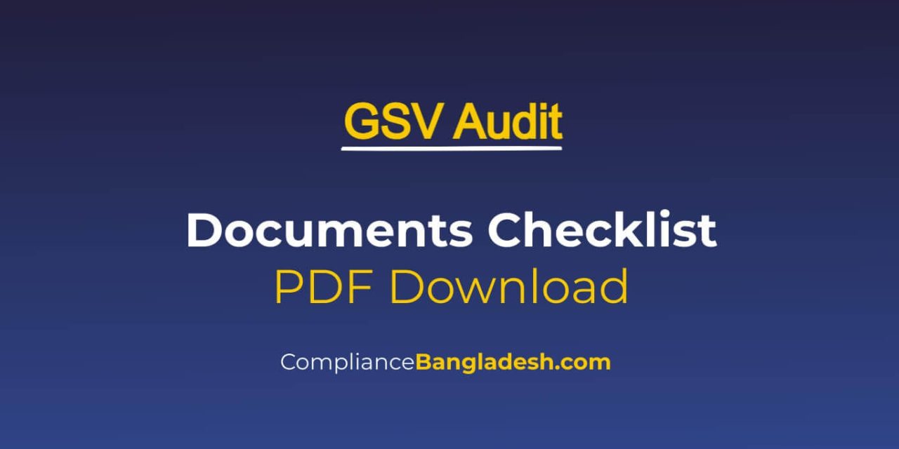 GSV Audit Checklist PDF Download | Part 2