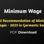 Final Recommendation for Minimum Wage in Garments Sector