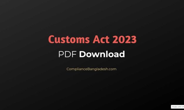 Customs Act 2023 | Bangla | PDF Download