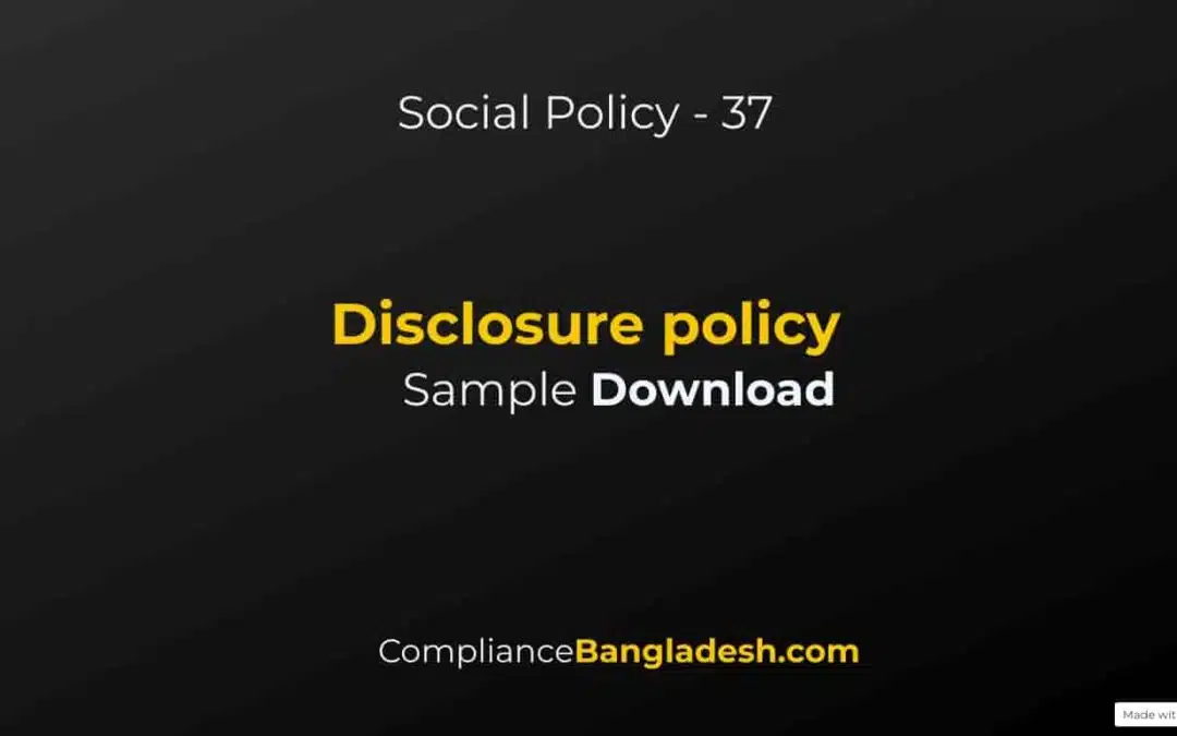 Disclosure policy | Bangla | Download | Policy No 37