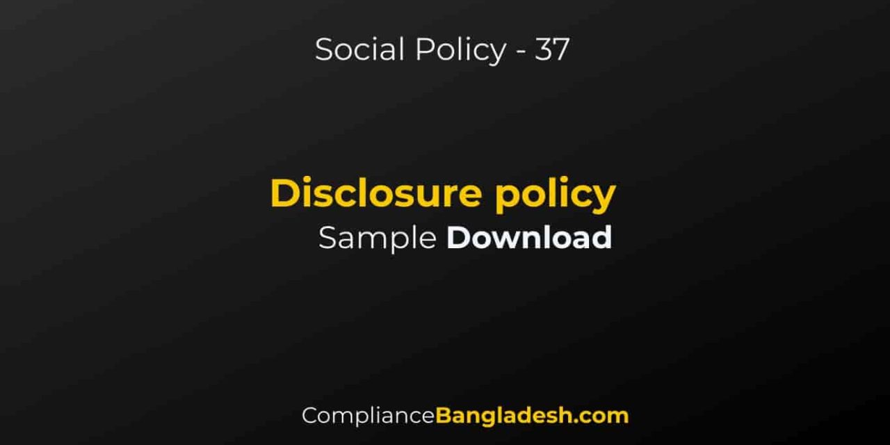 Disclosure policy | Bangla | Download | Policy No 37