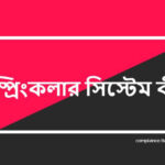 স্প্রিংকলার সিস্টেম কী ও কখন এটি বাধ্যতামূলক?